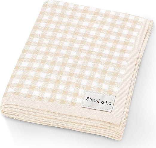 Checkered Baby Blanket Swaddle - 100% Soft Cotton Quilt Swaddling Crib Stroller Blanket for Nurse... | Amazon (US)