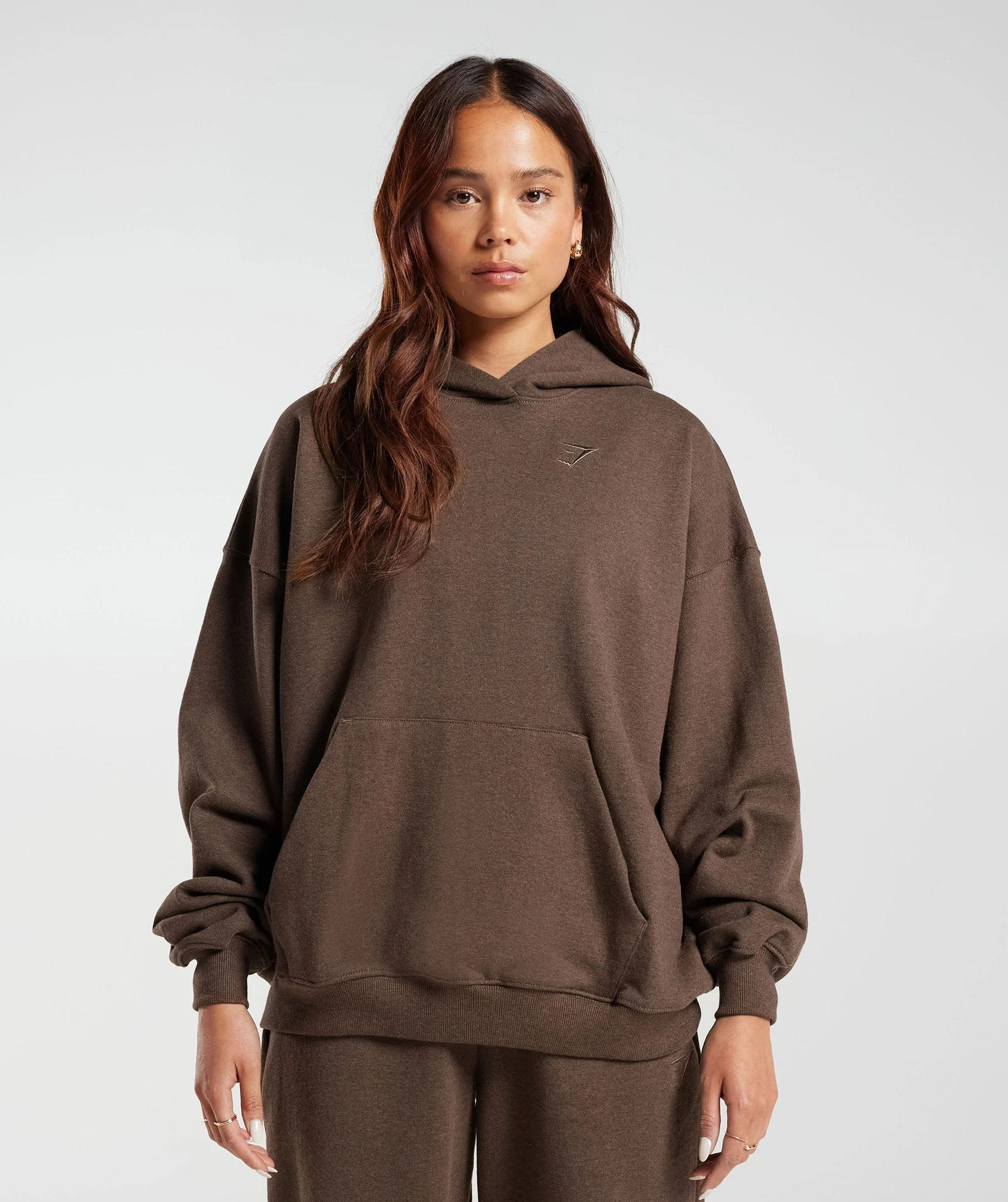 Rest Day Sweats Hoodie Cozy Brown Marl | Gymshark US