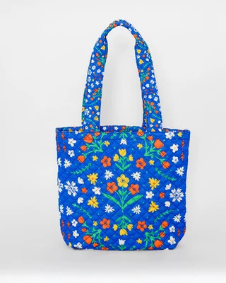 Quilted Tote - Blue Scandinavian Floral | ban.do