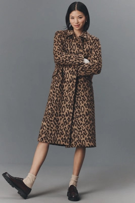 Baum und Pferdgarten Dixie Long Wool Blend Leopard Coat | Anthropologie (US)