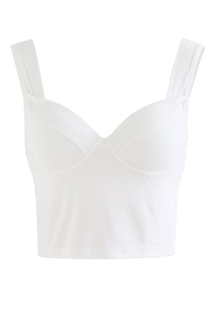 Solid Color Bustier Tank Top in White | Chicwish