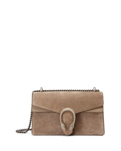 Testa Tigre Small Suede Dionysus Shoulder Bag, Taupe | Neiman Marcus