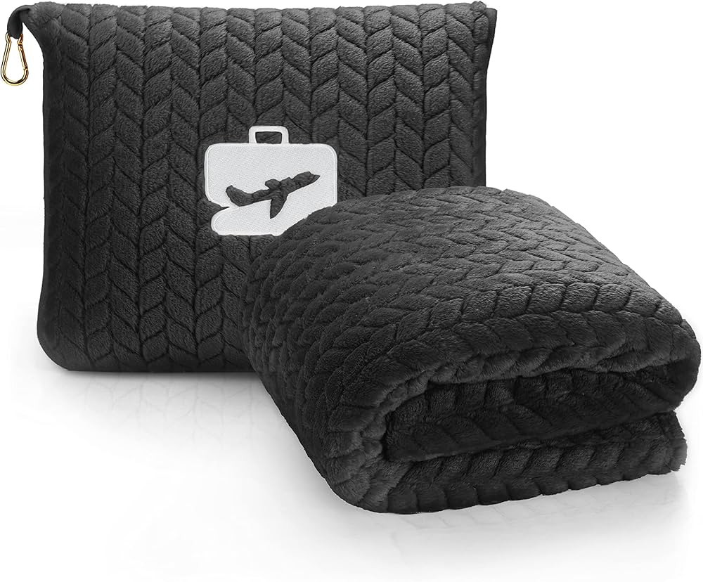 EverSnug Premium Travel Blanket Pillow - Soft 2 in 1 Airplane Blanket with Soft Bag Pillowcase, H... | Amazon (US)