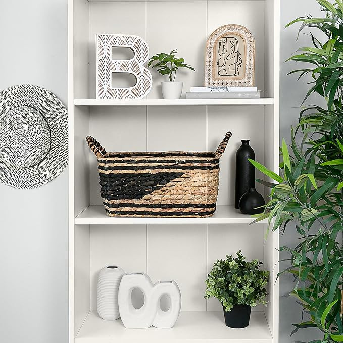 Crutello Wicker Storage Basket Rectangular Water Hyacinth Storage Basket Towels, Blankets, Baby, ... | Amazon (US)