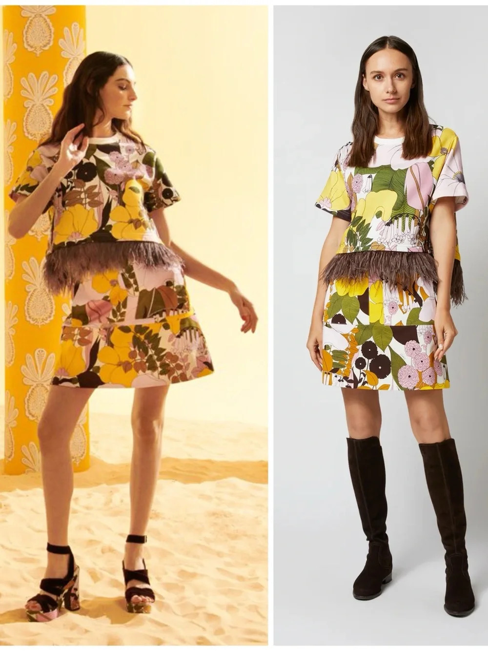 La DoubleJ Big Flower Rose Cotton Mini Skirt (XS) and Scala Short Sleeve Tee (M) | Poshmark