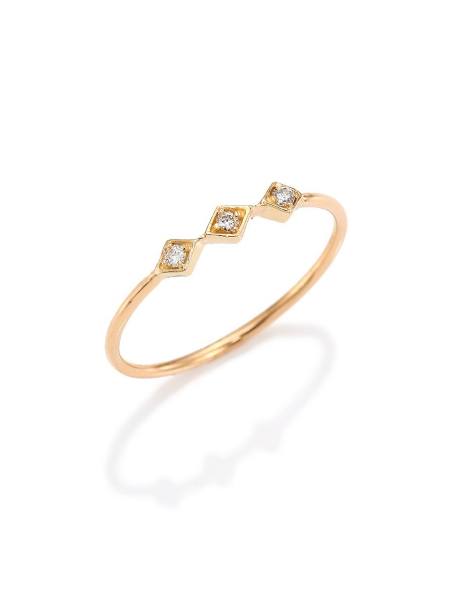 zoe chicco diamond &amp; 14k yellow gold ring | Saks Fifth Avenue