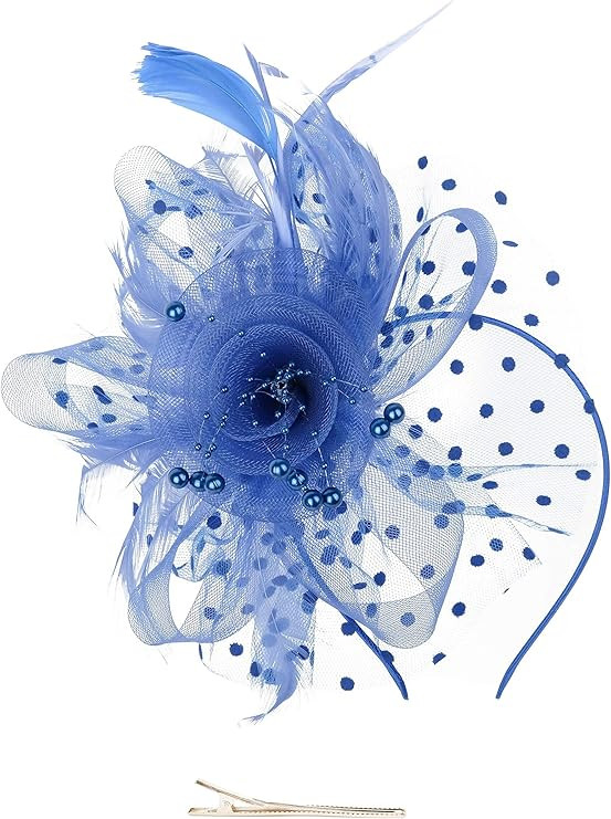 Fascinators Hat for Women Tea Party Headband Kentucky Derby Wedding Cocktail Flower Mesh Feathers Ha | Amazon (US)