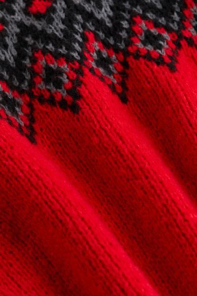 Jacquard-knit jumper - Red/Patterned - Ladies | H&M GB | H&M (UK, MY, IN, SG, PH, TW, HK)