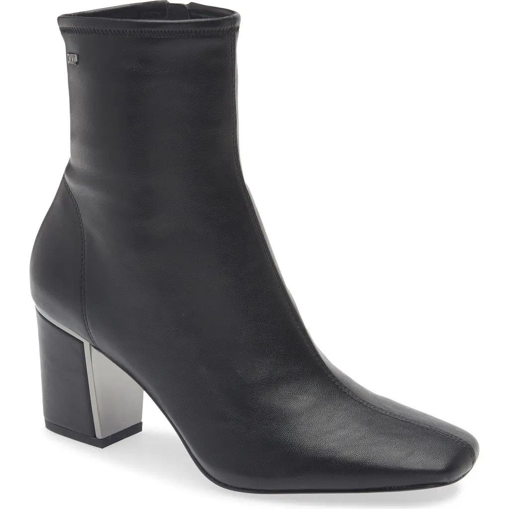 DKNY Cavale Square Toe Block Heel Boot in Black at Nordstrom Rack, Size 6.5 | Nordstrom Rack