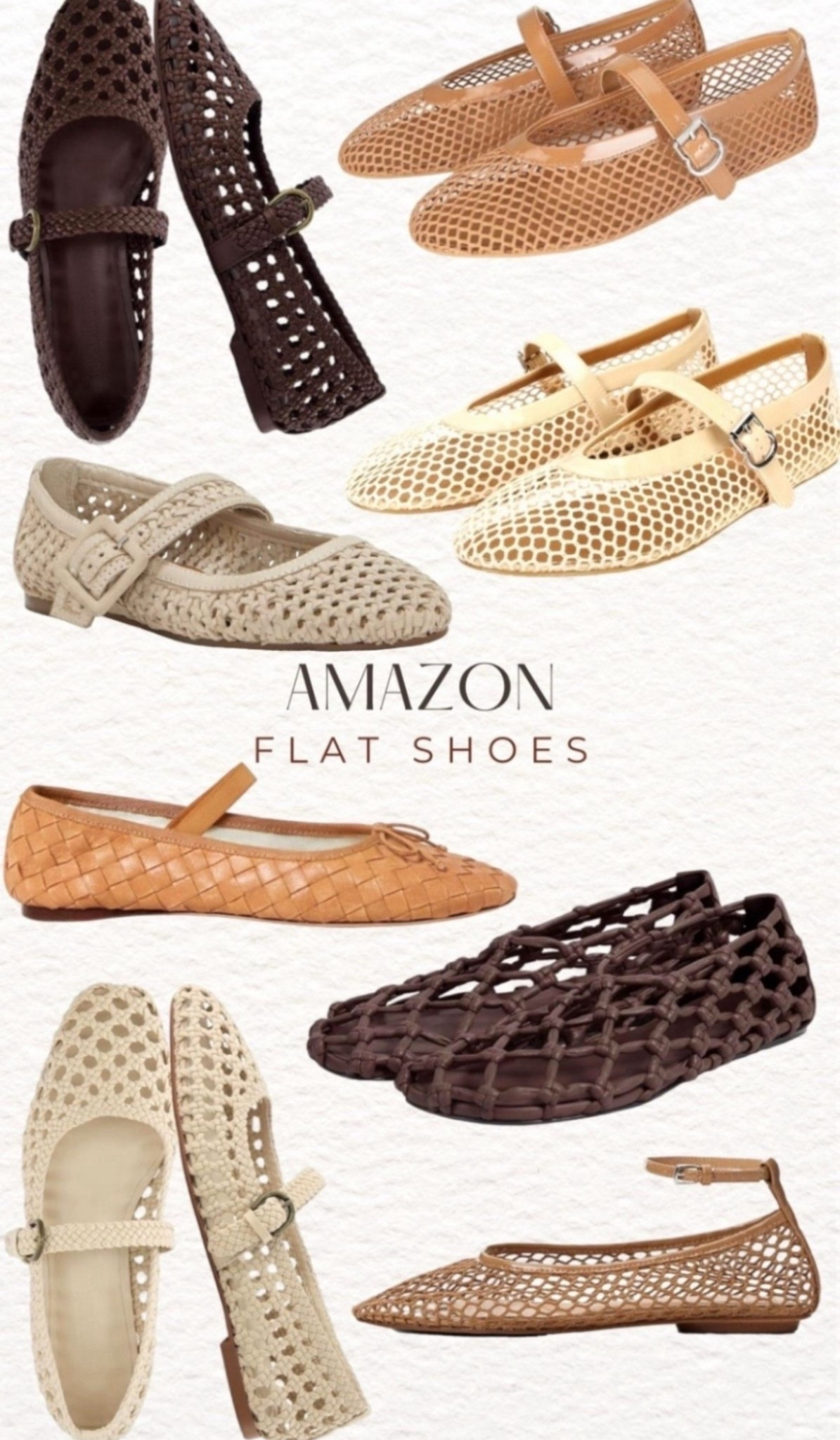 Mesh and ballet flats.  Leather workwear flats  