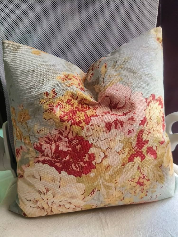 Decorative Pillow Cover French Country Cottage Blue Decor Floral Farmhouse Linen Throw Pillow Cus... | Amazon (US)