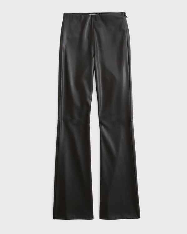 Women's High Rise Slim Boot Vegan Leather Pant | Women's Bottoms | Abercrombie.com | Abercrombie & Fitch (US)