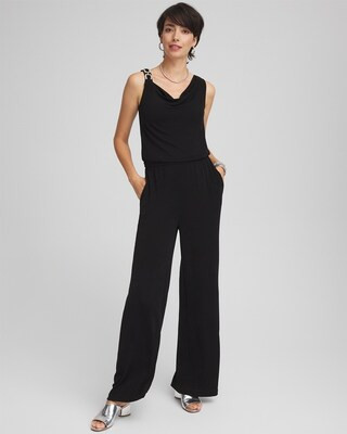 Petite Travelers™ Drape Neck Jumpsuit | Chico's