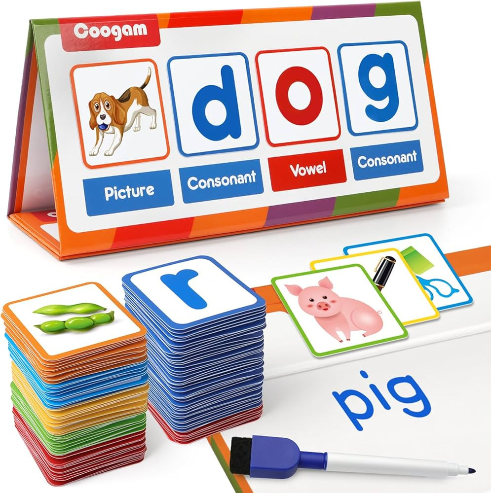 CVC Word Builder, Magnetic Sight Word Games with Flashcards, Matching Letter Reading and Spelling... | Amazon (US)