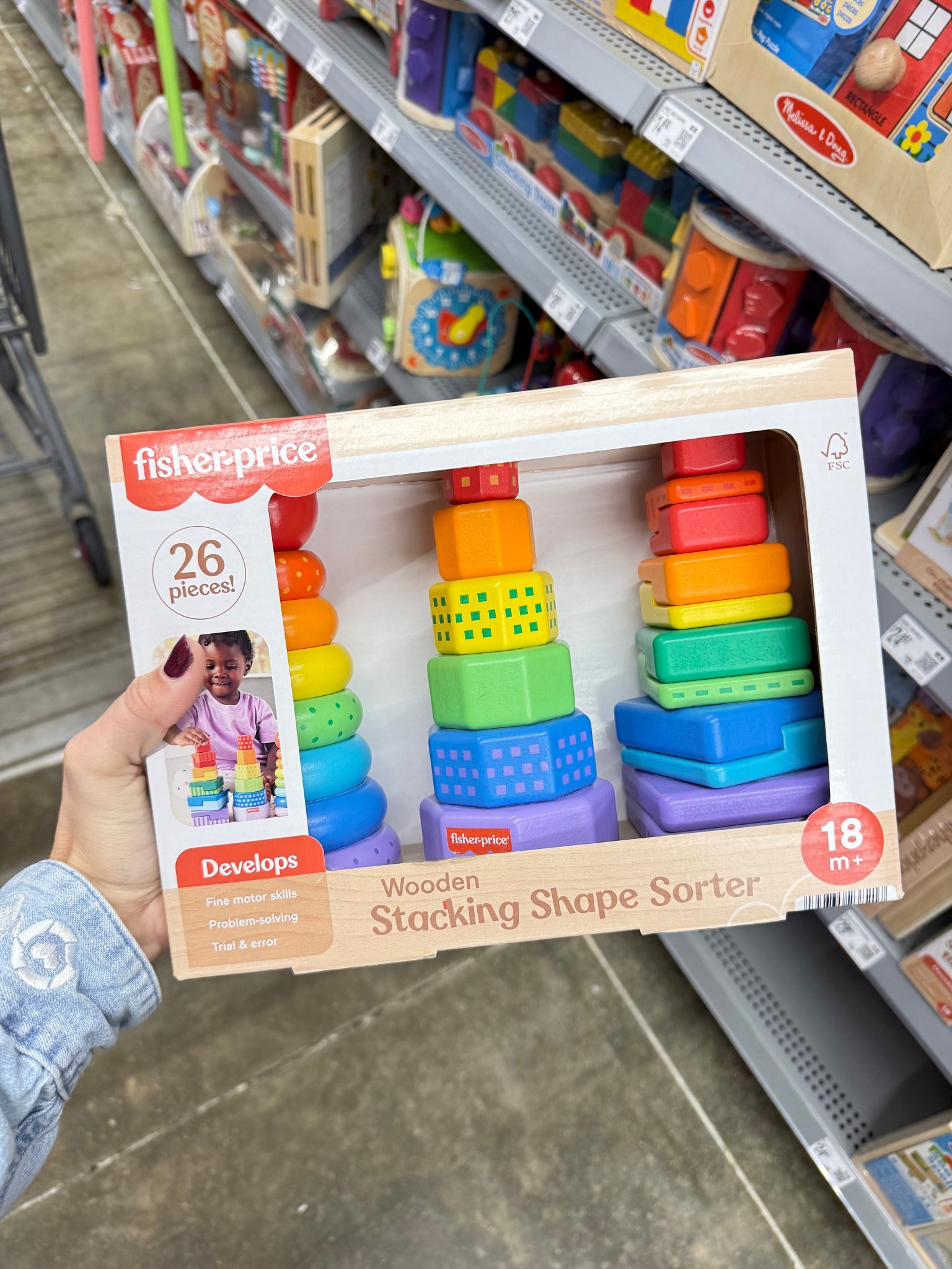 Fisher-Price Wooden Rainbow Stacking Shape Sorter, Fine Motor Toy for Toddlers

#LTKKids #LTKHoliday #LTKGiftGuide