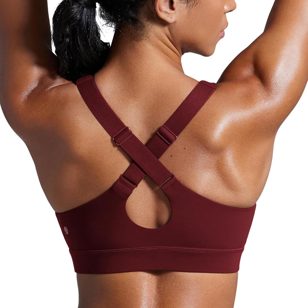 CRZ YOGA Butterbreeze Criss Cross Back Sports Bras for Women - V Neck Adjustable Straps Padded Wo... | Amazon (US)