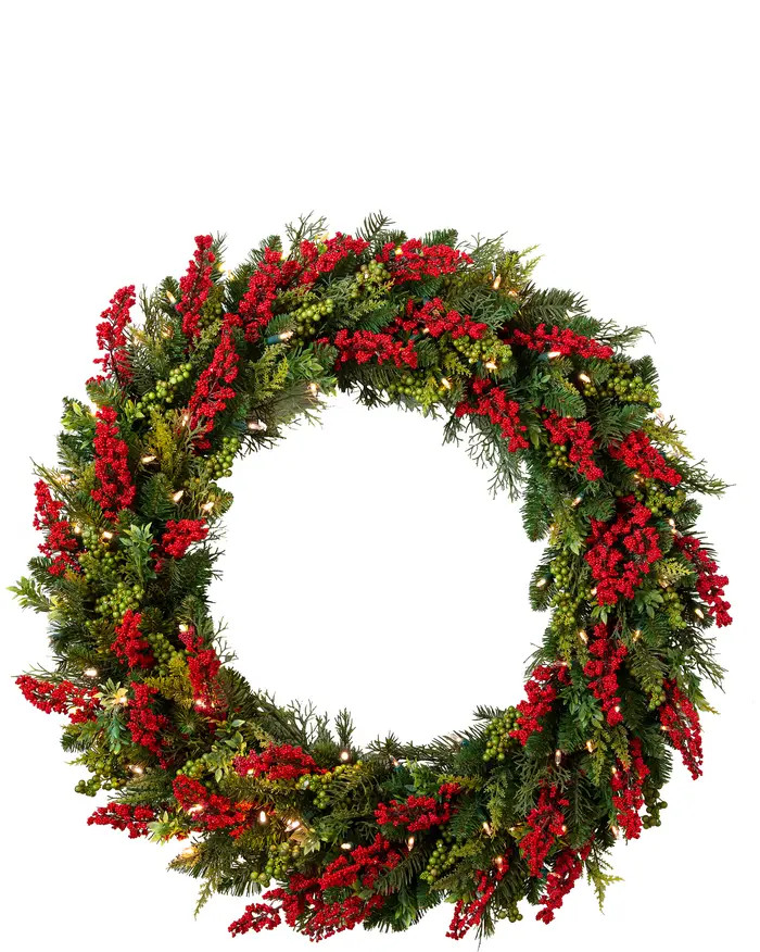 Outdoor Pre Lit Berry Burst Wreath | Nordstrom