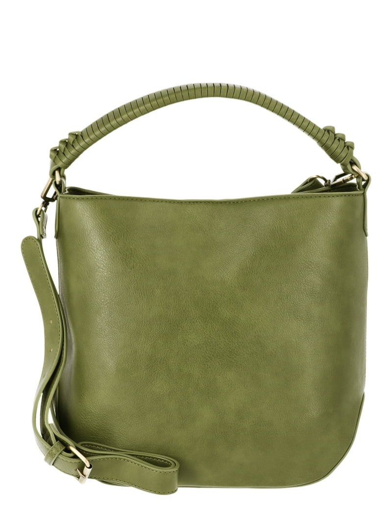 Time and Tru Women's Bucket Crossbody Handbag, Olive | Walmart (US)