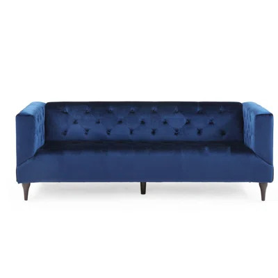 Robert Upholstered Sofa Everly Quinn Fabric: Midnight Blue Velvet | Wayfair North America