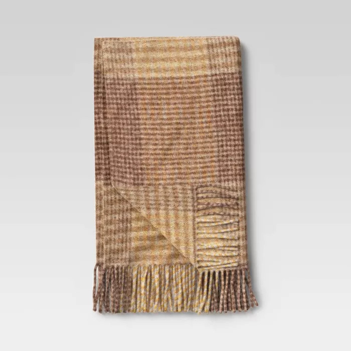 60"x50" Houndstooth Faux Mohair Throw Blanket - Threshold™ | Target