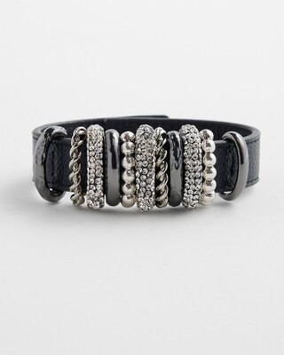 Silver Tone Leather Bracelet | Chico's