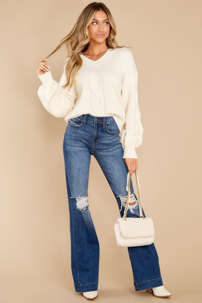 Bright Days Ahead Ivory Sweater | Red Dress 