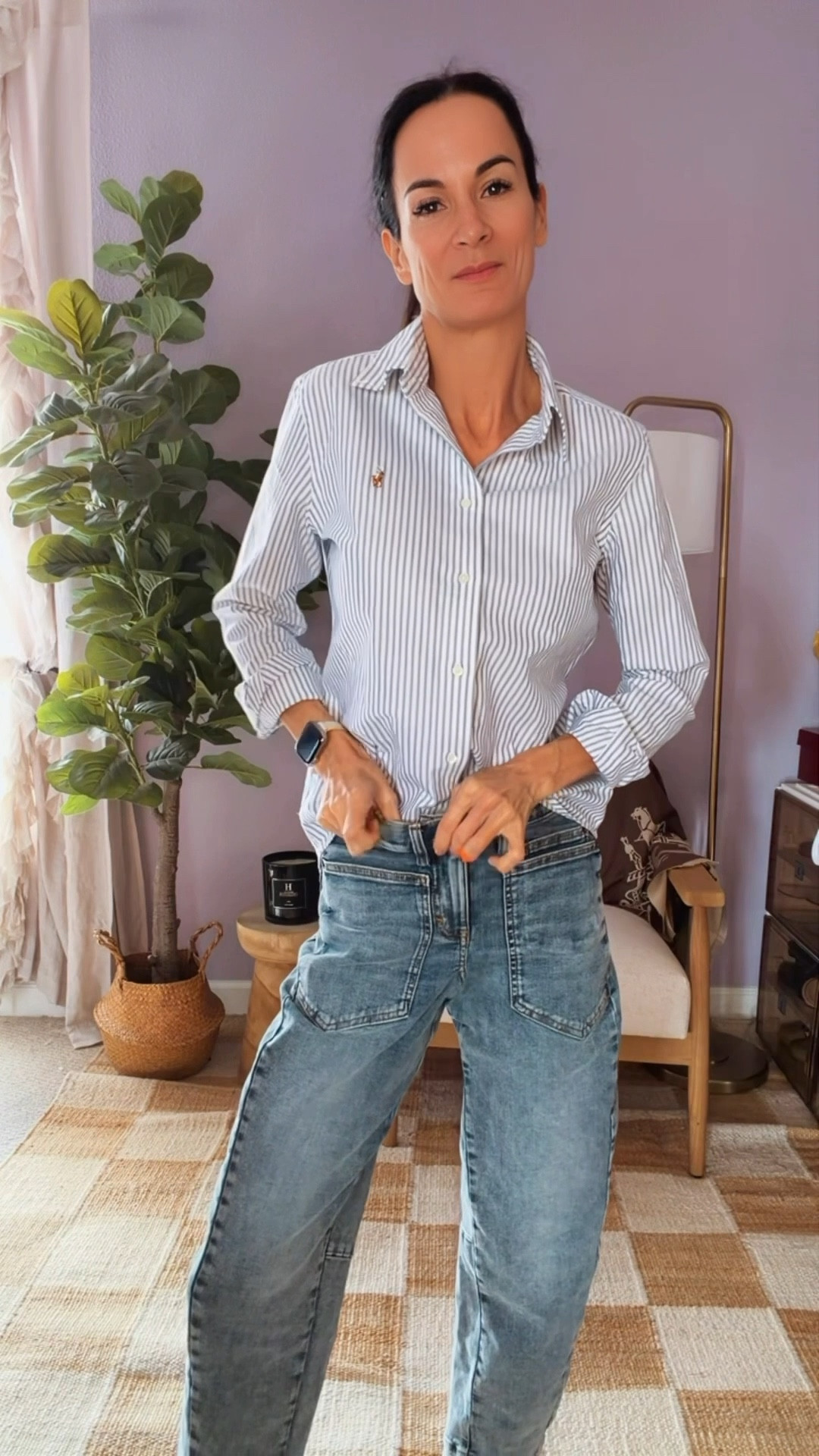 Classic. Cool. *Effortlessly elevated.*✨
The perfect slouchy denim paired with a crisp striped polo button-up is proof that wardrobe staples don’t have to be boring. This combo gives you polished, relaxed, and timeless all in the same breath.

Whether you’re running errands or grabbing a late lunch, this look does it all—and does it well.

#ootd #wardrobestaples #slouchydenim #effortlessstyle #NicoleColeeStyle 

#LTKgrwm #LTKGiftGuide #LTKHoliday