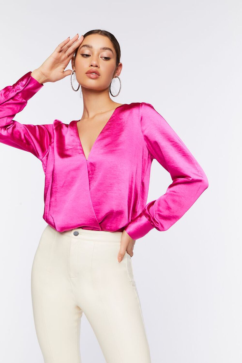 Satin Surplice Bodysuit | Forever 21 (US)