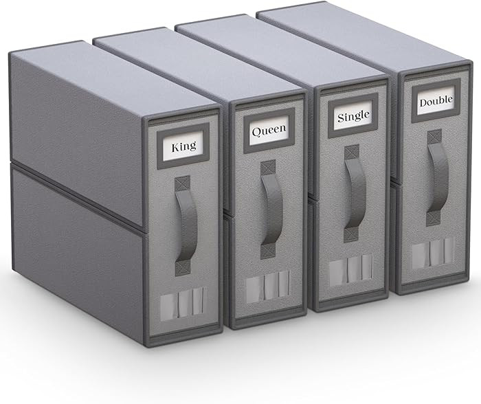 Sheet Organizers and Storage – 4 Pack Bed Sheet Organizer for Queen & King Size, Foldable Linen... | Amazon (US)