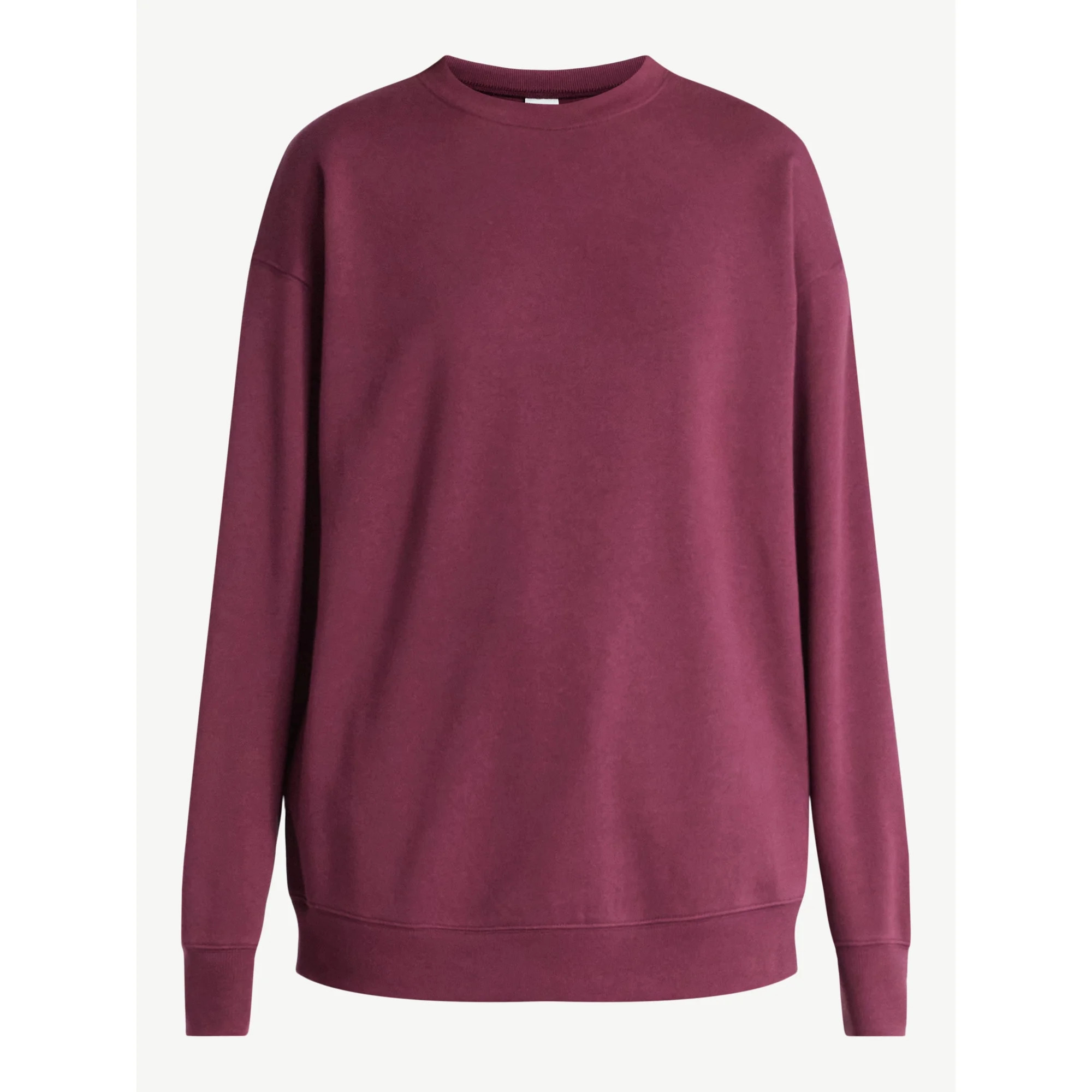 No Boundaries Fleece Oversized Sweatshirt with Long Sleeves, Women’s Sizes XXS-4X | Walmart (US)