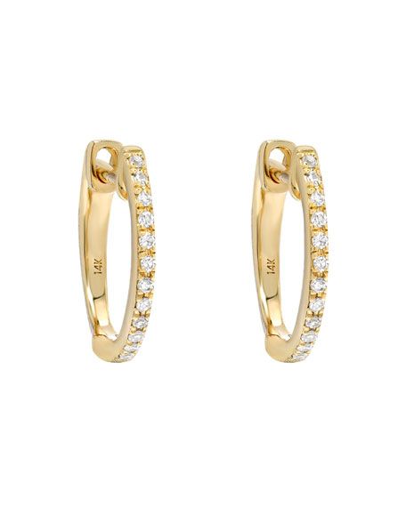Zoe Lev Jewelry 14k Gold Diamond Huggie Earrings | Neiman Marcus