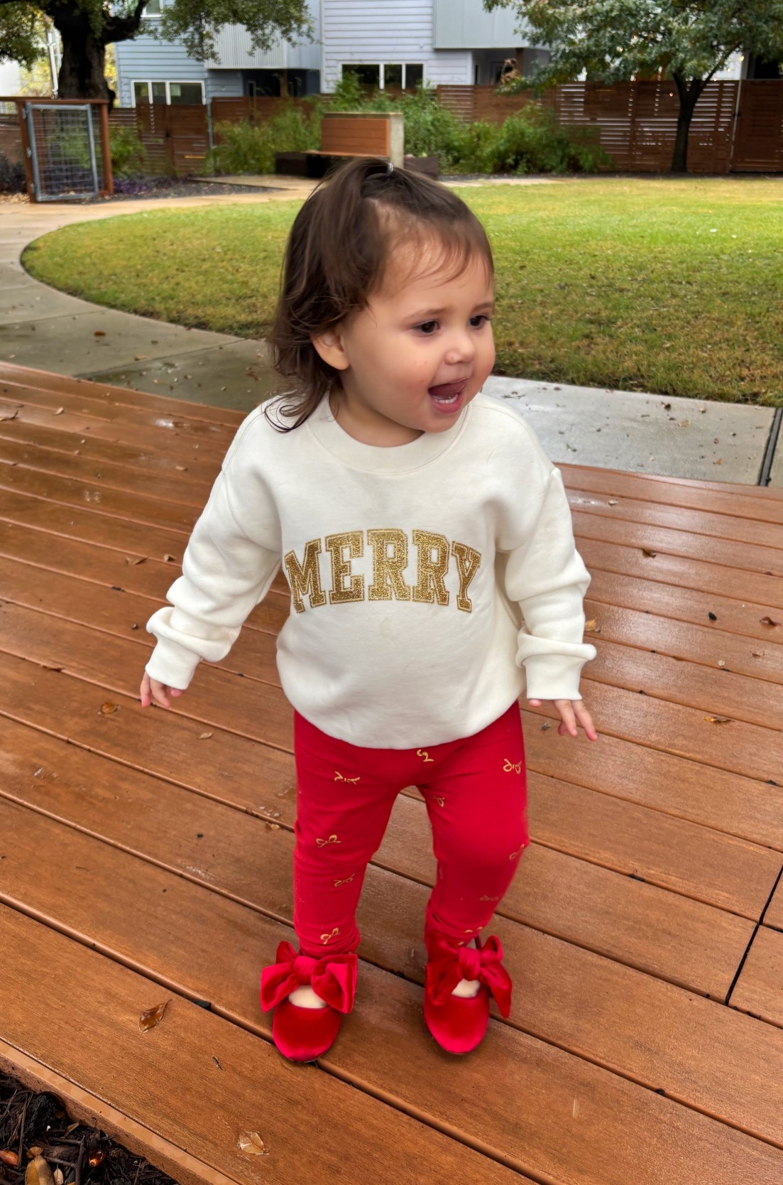 This entire holiday toddler set is on sale right now! The sweatshirt is $8 today, red leggings are $6 and the adorable red velvet bow shoes are under $7! Grab them up while you can! 

#LTKGiftGuide #LTKBaby #LTKHoliday