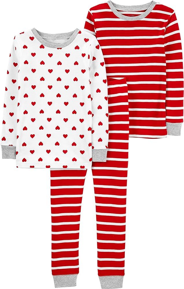 Simple Joys by Carter's Unisex Kids' 3-Piece Snug-Fit Cotton Valentines Pajama Set, Pack of 3 | Amazon (US)