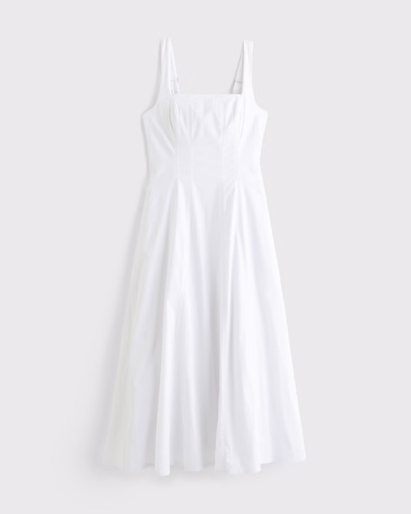 The A&F Mila Stretch Midi Dress | Abercrombie & Fitch (UK)