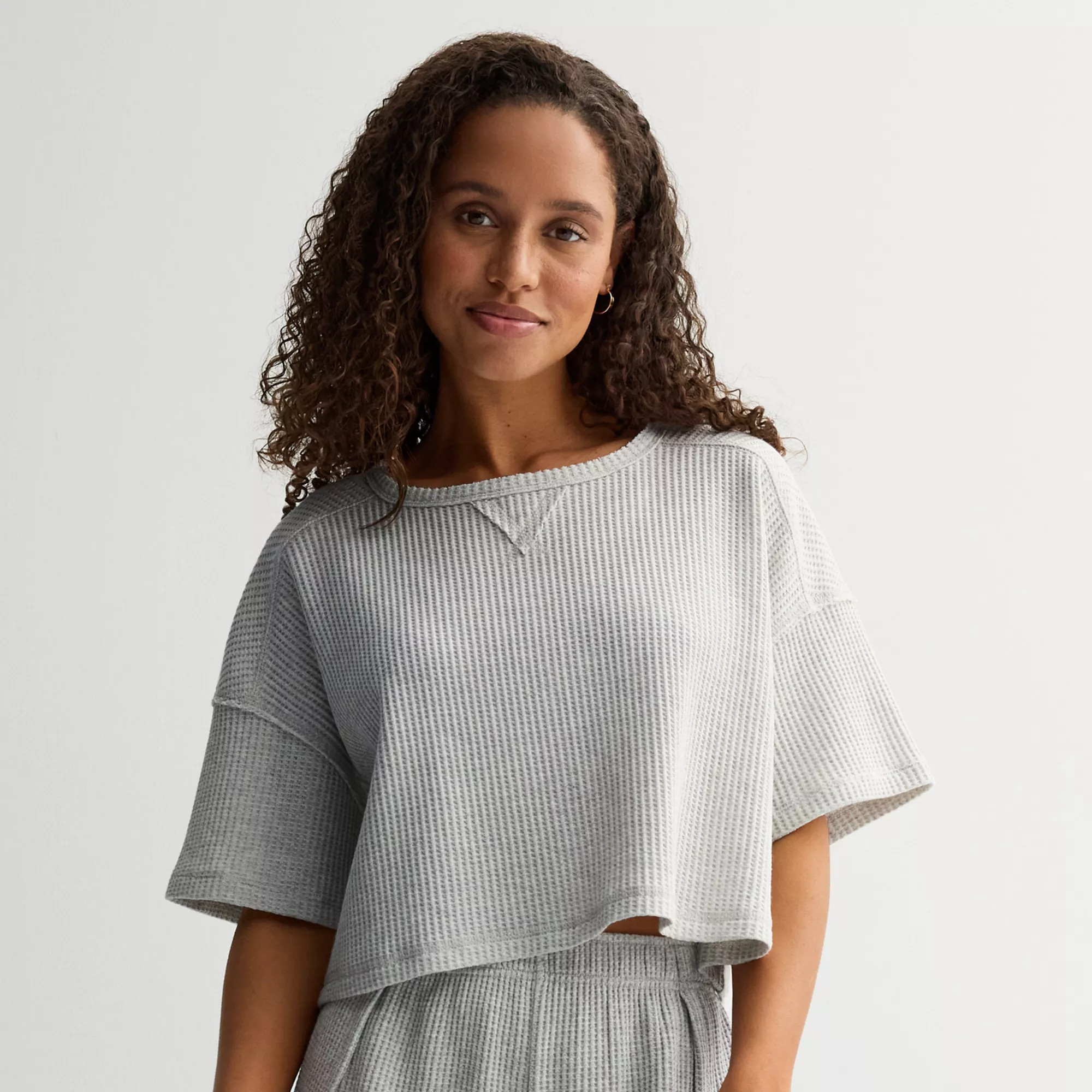 Juniors' SO® Waffle Boxy Tee | Kohl's