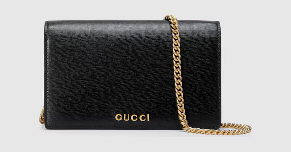 Chain wallet with Gucci script | Gucci (US)