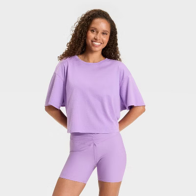 Women's Boxy Cropped Short Sleeve Top - JoyLab™ | Target