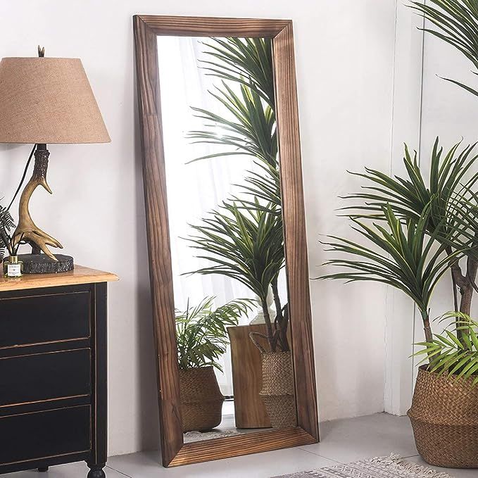 RHF Full Length Mirror, Tall Floor Mirror, Large Full Body Mirror, Wall Mirror, Rustic Wood Frame... | Amazon (US)