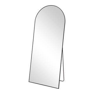 XRAMFY 30 in. W x 71 in. H Arched Classic Black Aluminum Alloy Framed Oversized Full Length Mirro... | The Home Depot