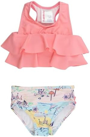 RuffleButts Girls UPF50+ Sun Protection Flounce Bikini Two Piece Swimsuit | Amazon (US)