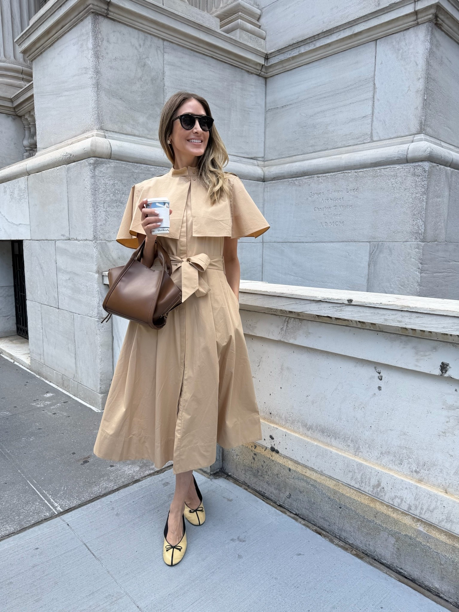 Elegant fall outfit idea 
A coat that is also a dress, love the shoulder details and leather bag. I’m wearing size small and I’m 5’9” for your reference

#LTKU #LTKSeasonal #LTKootd