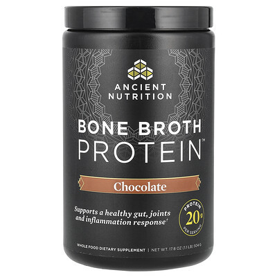 Ancient Nutrition, Bone Broth Protein™, Chocolate, 1.1 lb (504 g) | iHerb