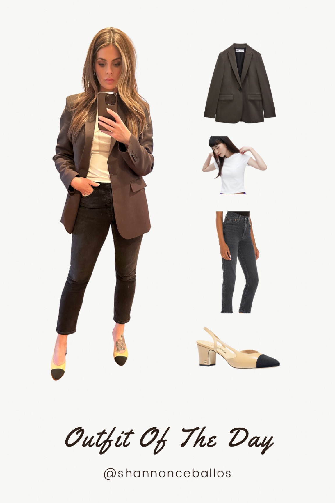Work outfit, black jeans, cap toe sling backs, agolde Riley, Zara blazer, Uniqlo mini tee, work style, business casual 


#LTKshoecrush #LTKworkwear