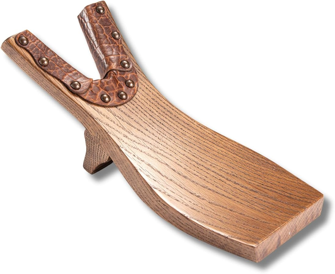 Chuck's Woodbarn Solid Oak & Bison Leather Beefcake Boot Jack Puller | Premium Boot Remover | Sho... | Amazon (US)