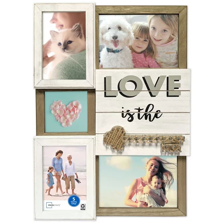 Mainstays 5 Opening White Love Key String Collage Picture Frame - Walmart.com | Walmart (US)