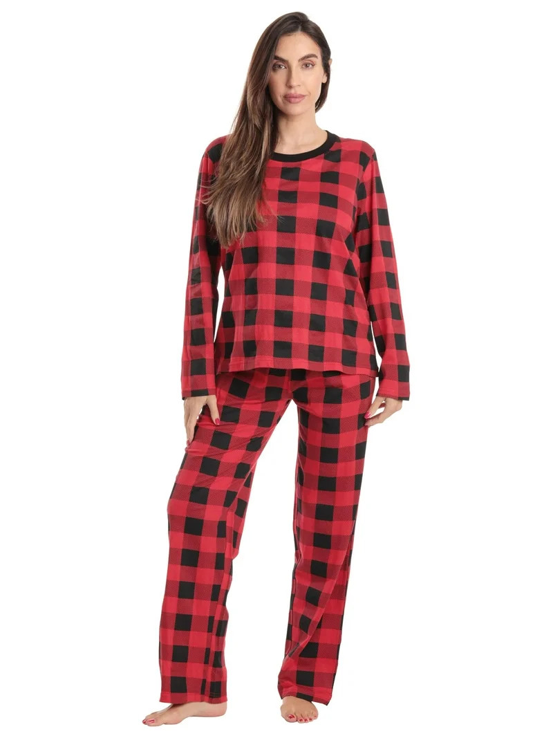 Just Love Womens Pajama Set  Elegant, Relaxing Sleepwear (Buffalo Plaid - Red Black Long Sleeve, ... | Walmart (US)