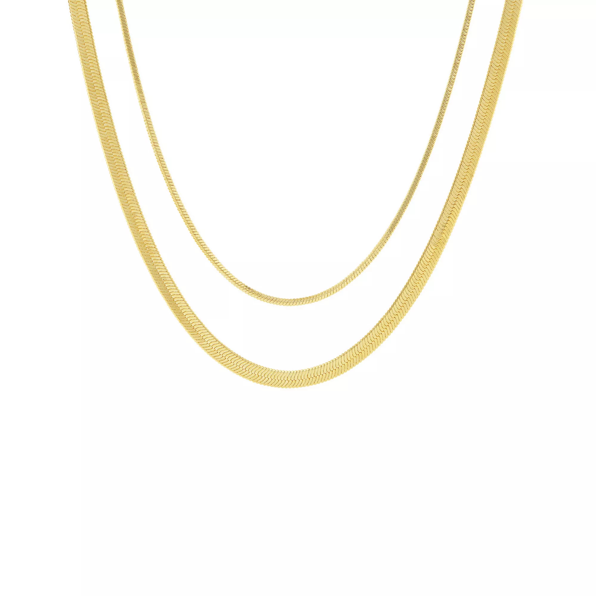 PRIMROSE Herringbone Chain & Square Snake Chain Necklace Set | Kohl's