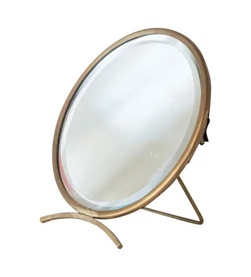 Storied Home Brass Round Mirror On Stand in Antique Finish, Gold at Nordstrom | Nordstrom