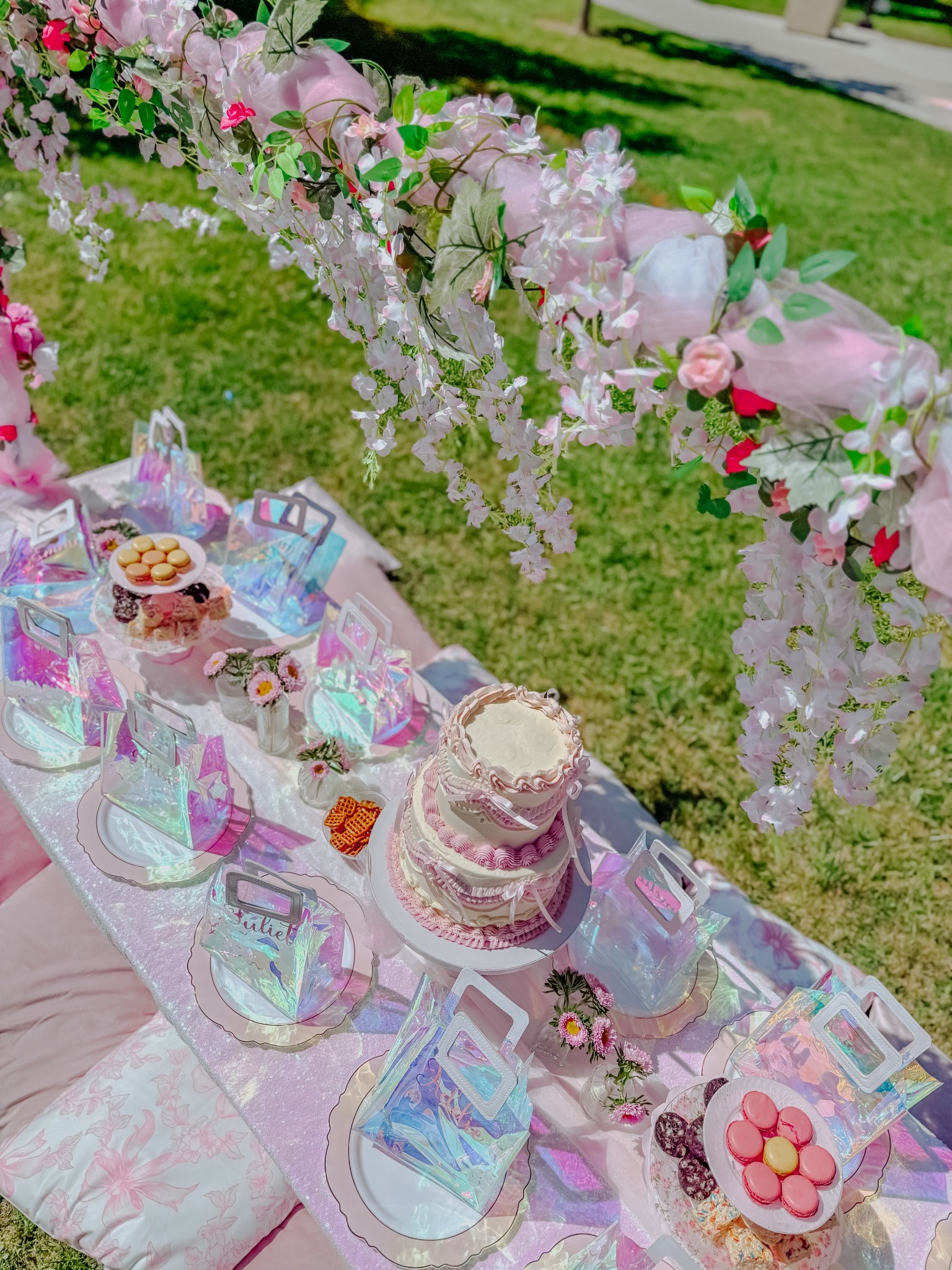 Food table where all the girls sat for my daughters birthday party! 

7th Girls Birthday. Doll Party. Birthday Party Inspo. Kids Birthday Party Inspo. Party Bags. 

#LTKFamily #LTKParties #LTKKids