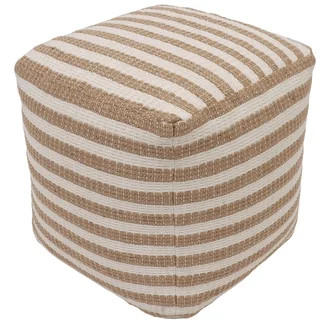 Better Homes & Gardens 16" x 16" x 16" Natural Jute Striped Pouf | Walmart (US)